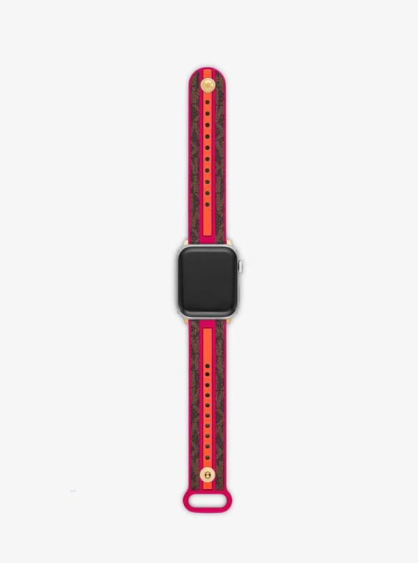 Damske Smart Hodinky Michael Kors Logo Stripe Strap For Apple® Ruzove - Hodinky Michael Kors Lacne | CWEZB-9603